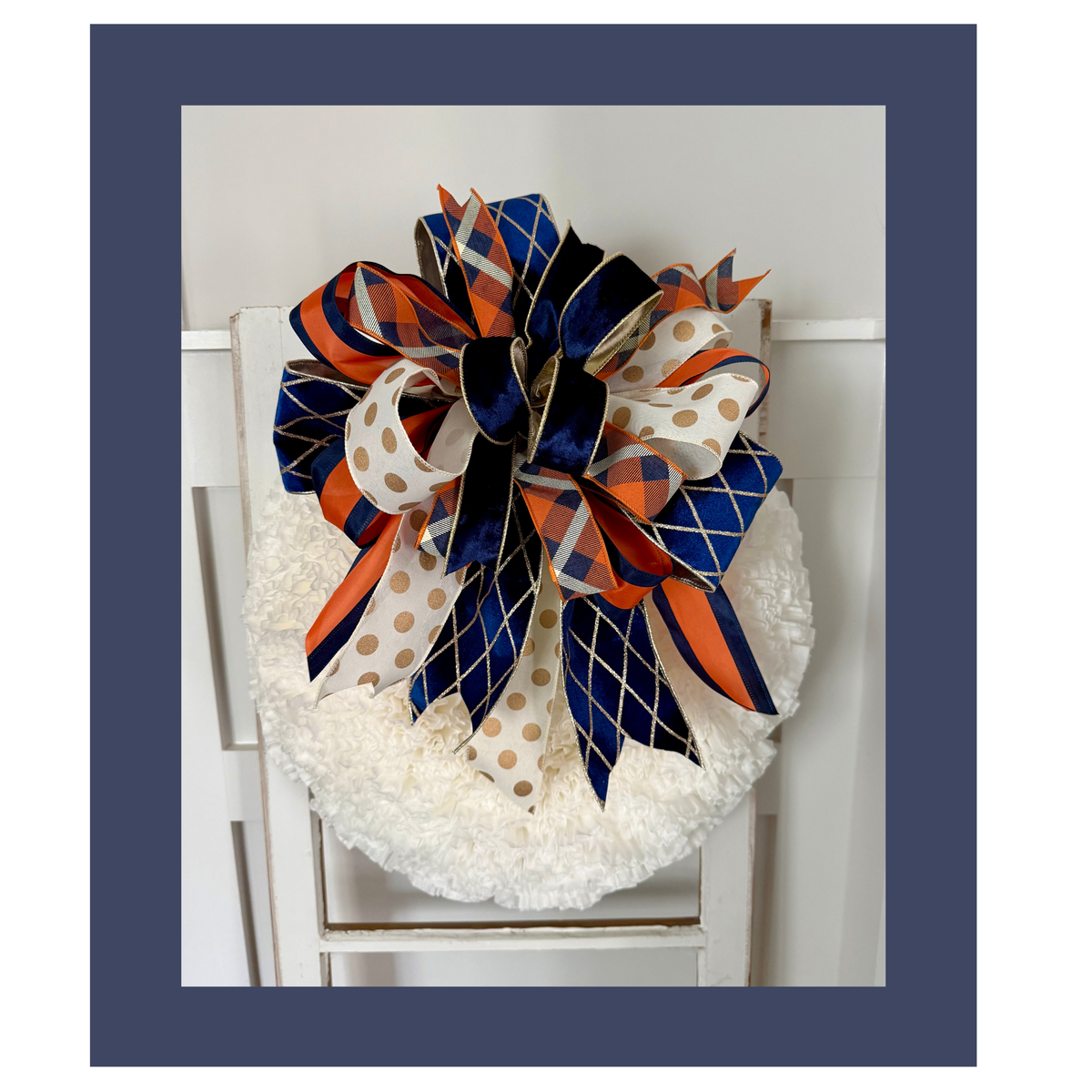 Blue and Orange Bow