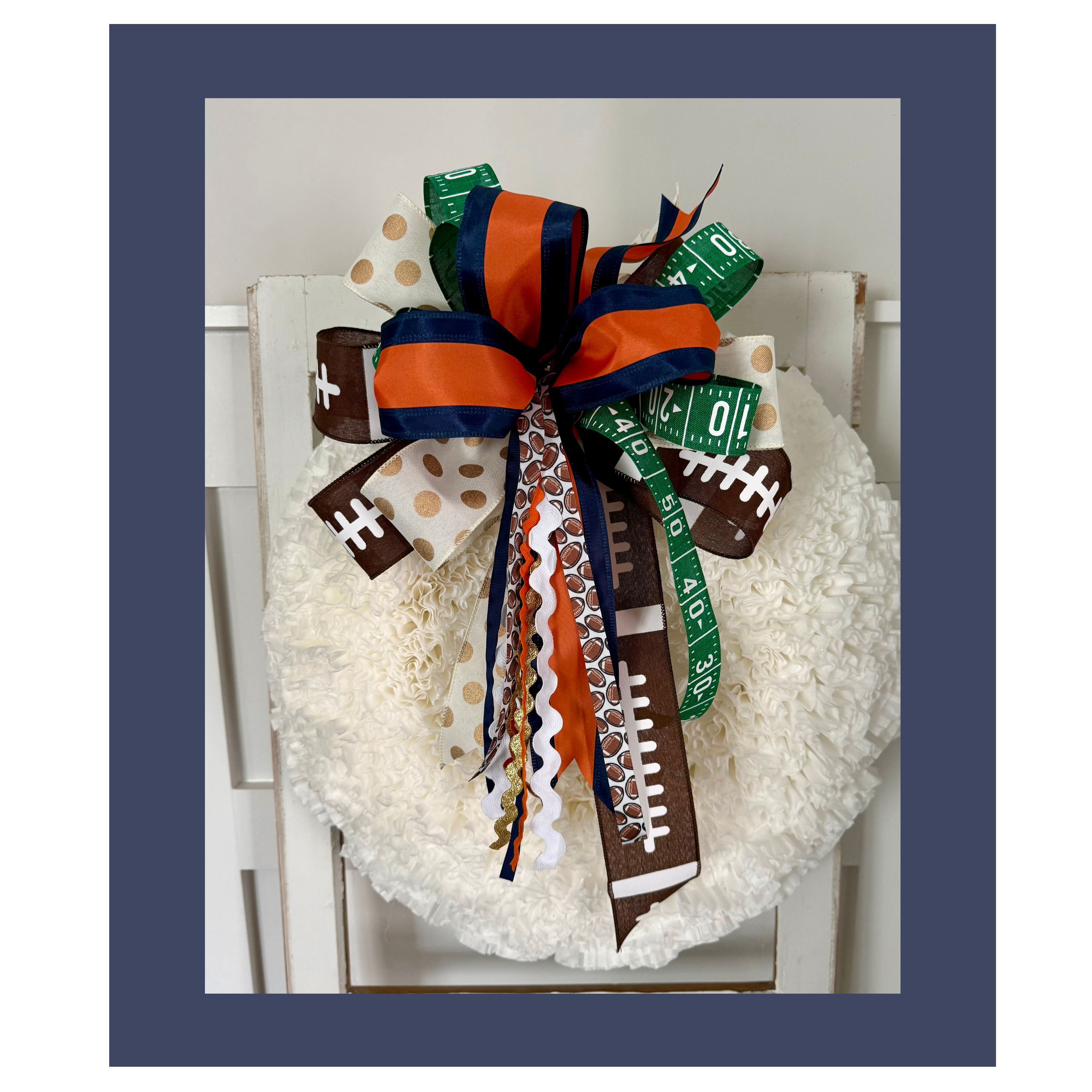 Blue and Orange Team Bow
