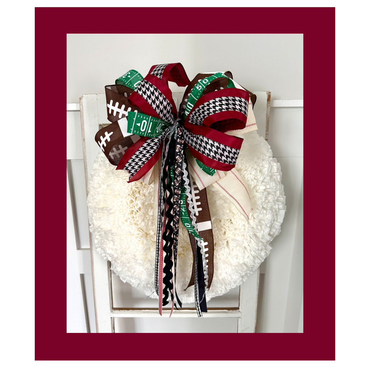 Crimson and White Team Bow