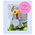 Personalized Bag Charm-Tie Dye and Daisies